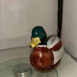 VTG Jasco Mallard Duck Duck Decoy Figurine also a Lint Remover Brush